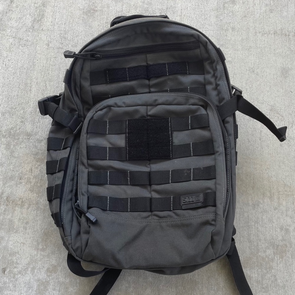 5.11 Tactical Rush 12 2.0 Backpack Double Tap Grey Black 24L EDC Bag 56561